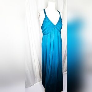 Max Studio Teal Blue Sleeveless Maxi Dress Resort Wear Nordstrom Size L